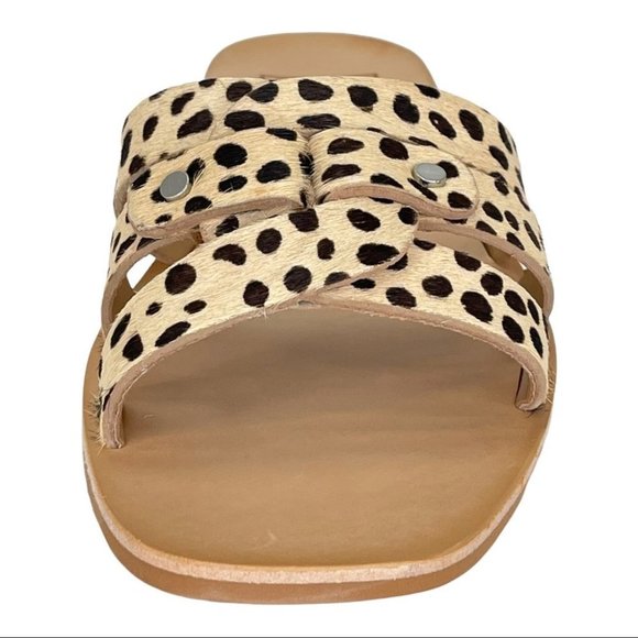 Dolce Vita Cait Leopard Cow Fur Slide Sandals Size 6M - Picture 4 of 11